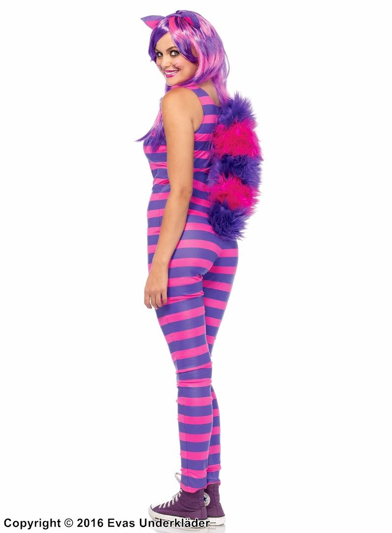 Katten från Cheshire från Alice i Underlandet, maskerad-jumpsuit, horisontella ränder